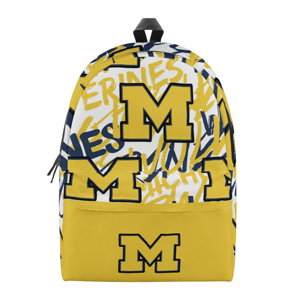 Michigan Wolverines All Over Print Polyester Backpack 001